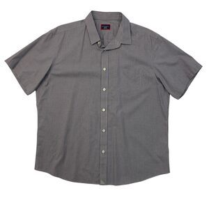 Untuckit Fasano Shirt Mens XL Extra Large Blue Brown Gingham Wrinkle Free Cotton